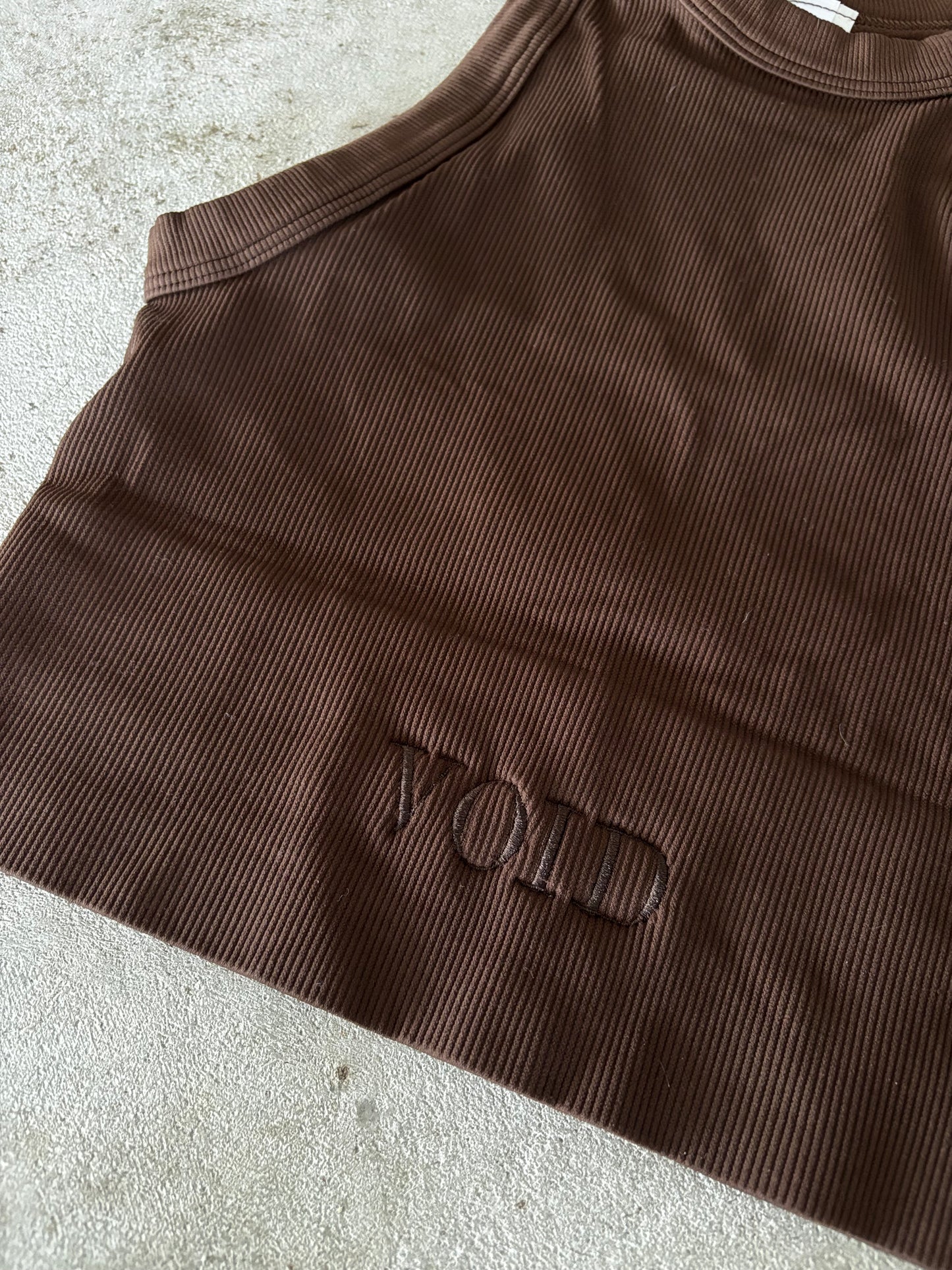 Ribbed High Neck Crop Top