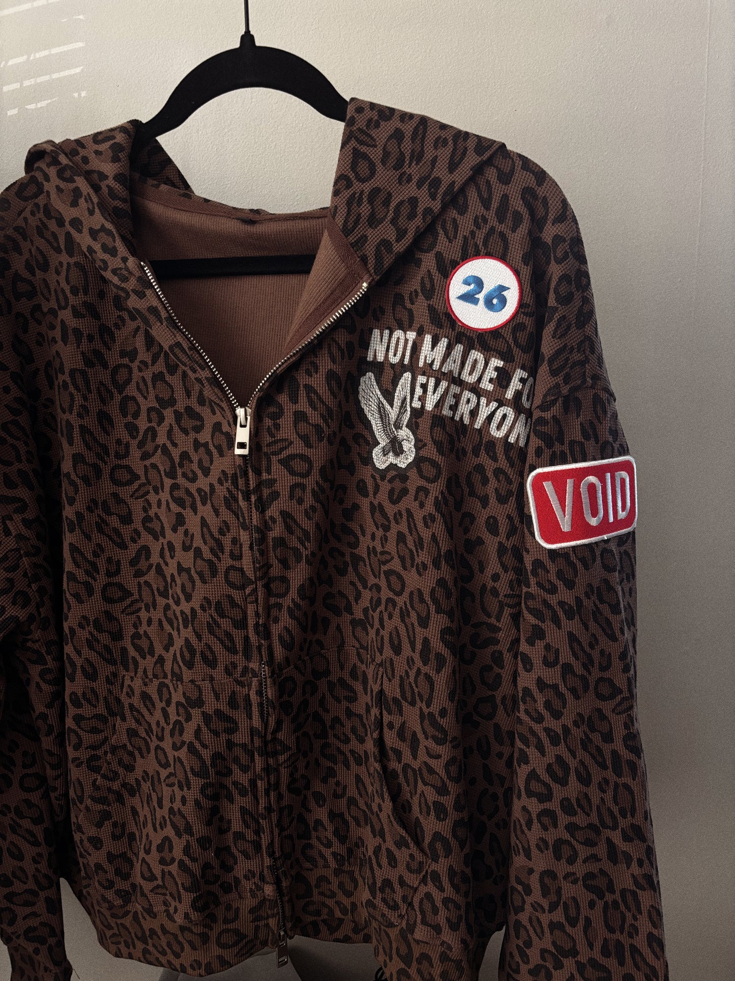 Leopard Print Zip Hoodie